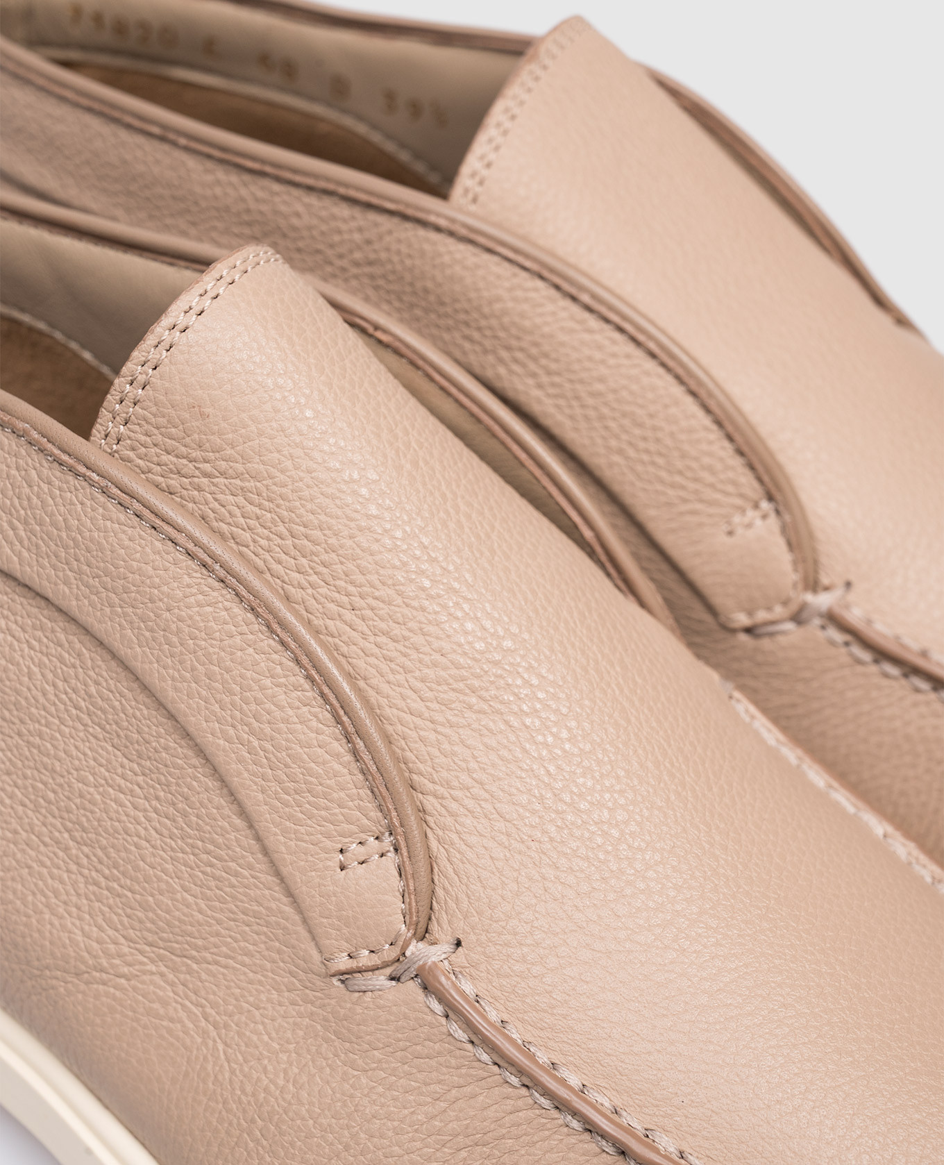 Beige leather deserts with logo Santoni 5