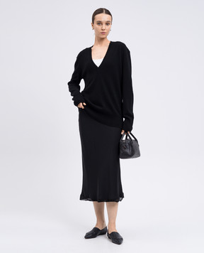 Toteme Black silk midi skirt 253WRB0269FB0418