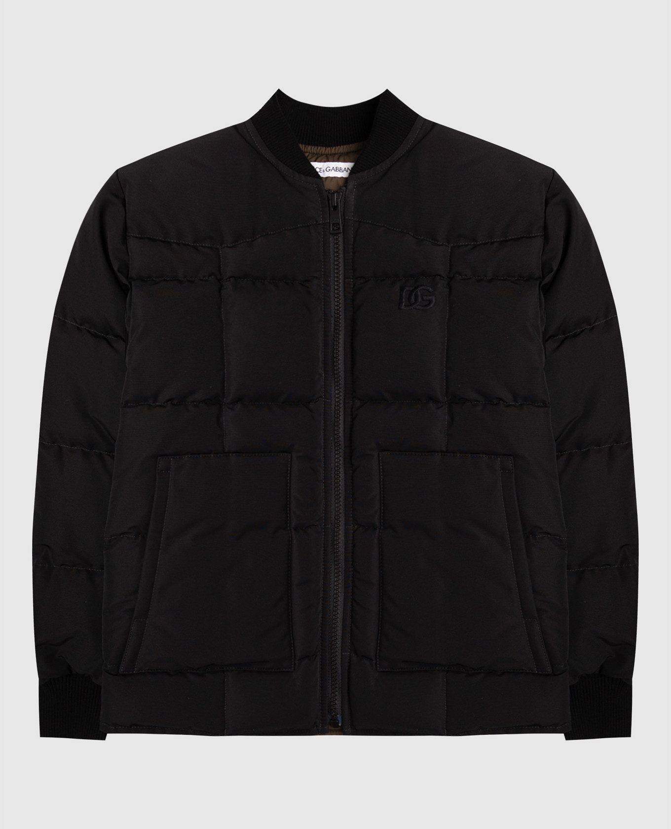 

Children's black down jacket with DG logo monogram embroidery Dolce&Gabbana