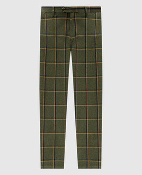 Exibit Green checked wool pants PAD23588
