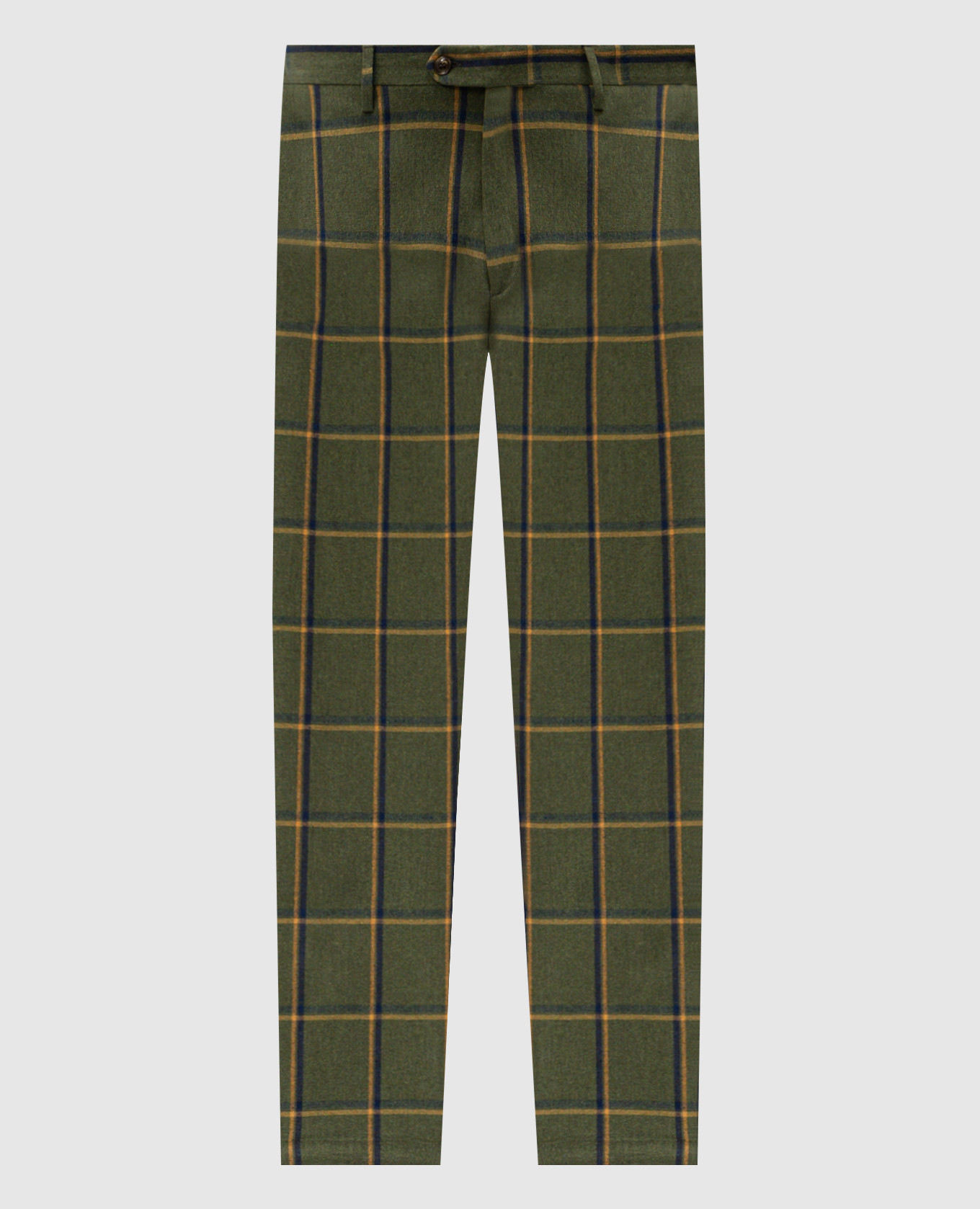Green checked wool pants Exibit