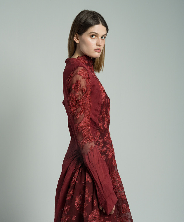 burgundy jacquard dress Majestic Dress Burgundy Jacquard SIMOVSKA