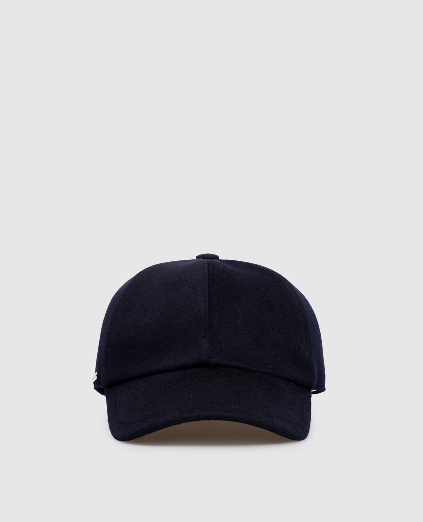 

Blue cashmere cap with logo Enrico Mandelli