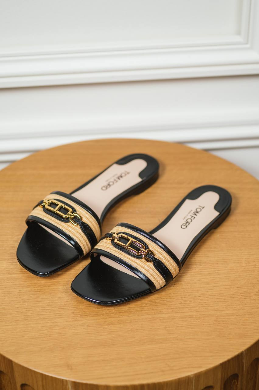 

Black leather flip-flops WITNEY Tom Ford