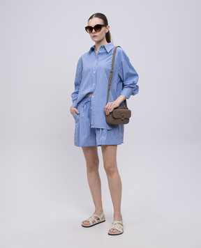 Solotre Blue striped shorts M1D0134