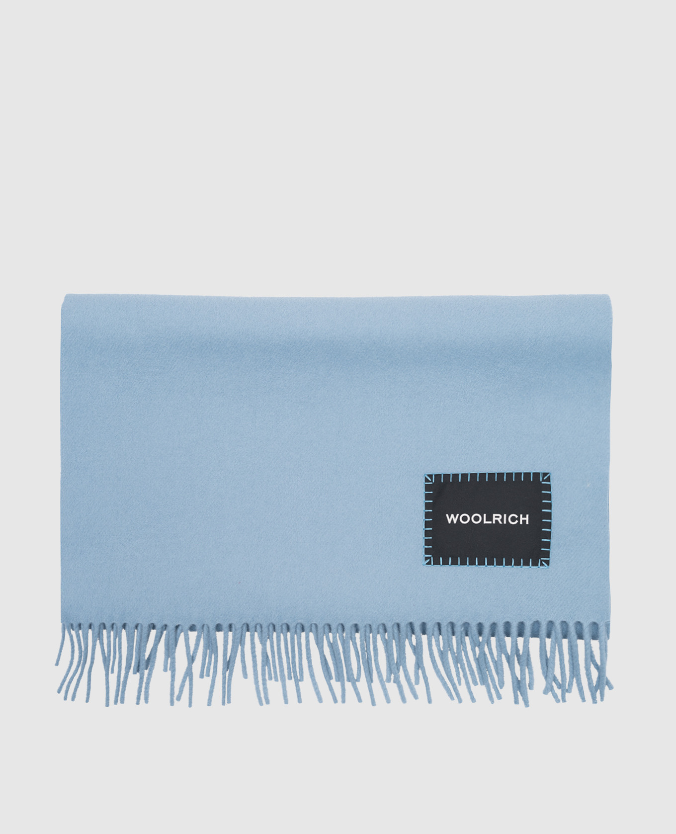 

Blue wool scarf with logo patch Woolrich, Light blue