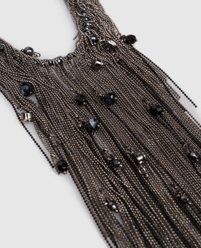 Peserico Gray necklace with chains and beads E35503C0CC735