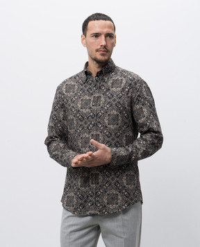 Brunello Cucinelli Brown paisley shirt MM6911716