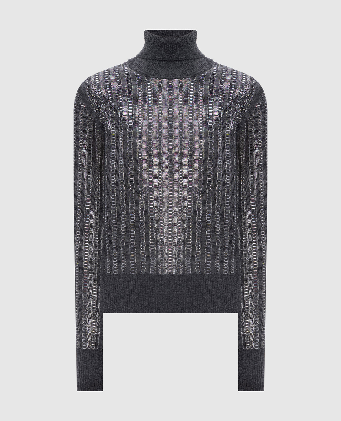 Gray wool and cashmere sweater with crystals Ermanno Scervino