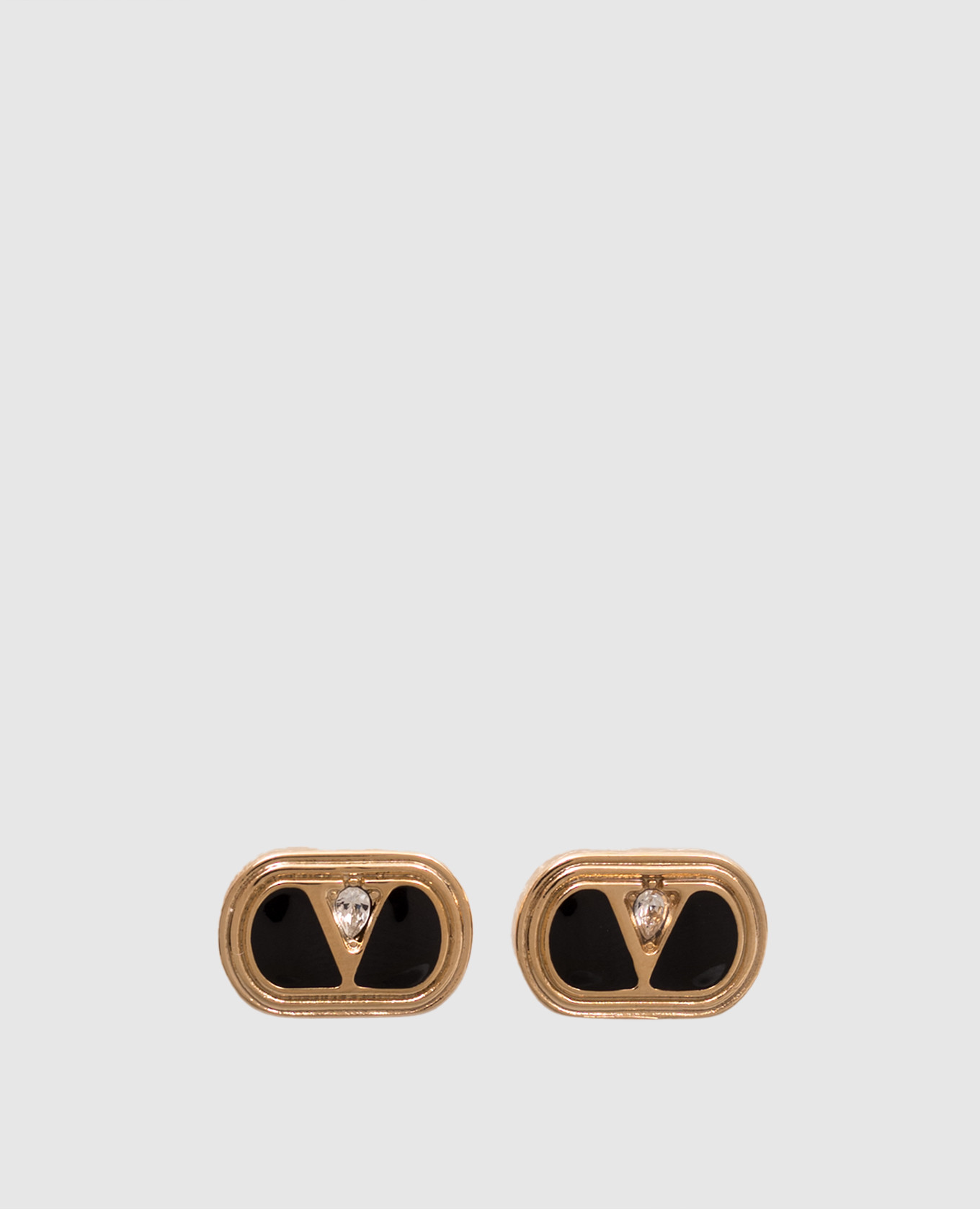 Gold Ovalette earrings with Swarovski crystals Valentino