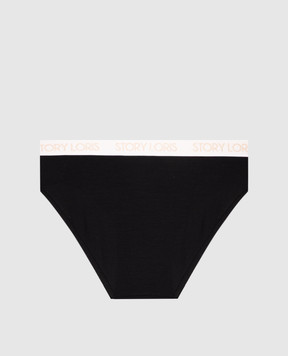 Story Loris Children's black panties with logo 25377