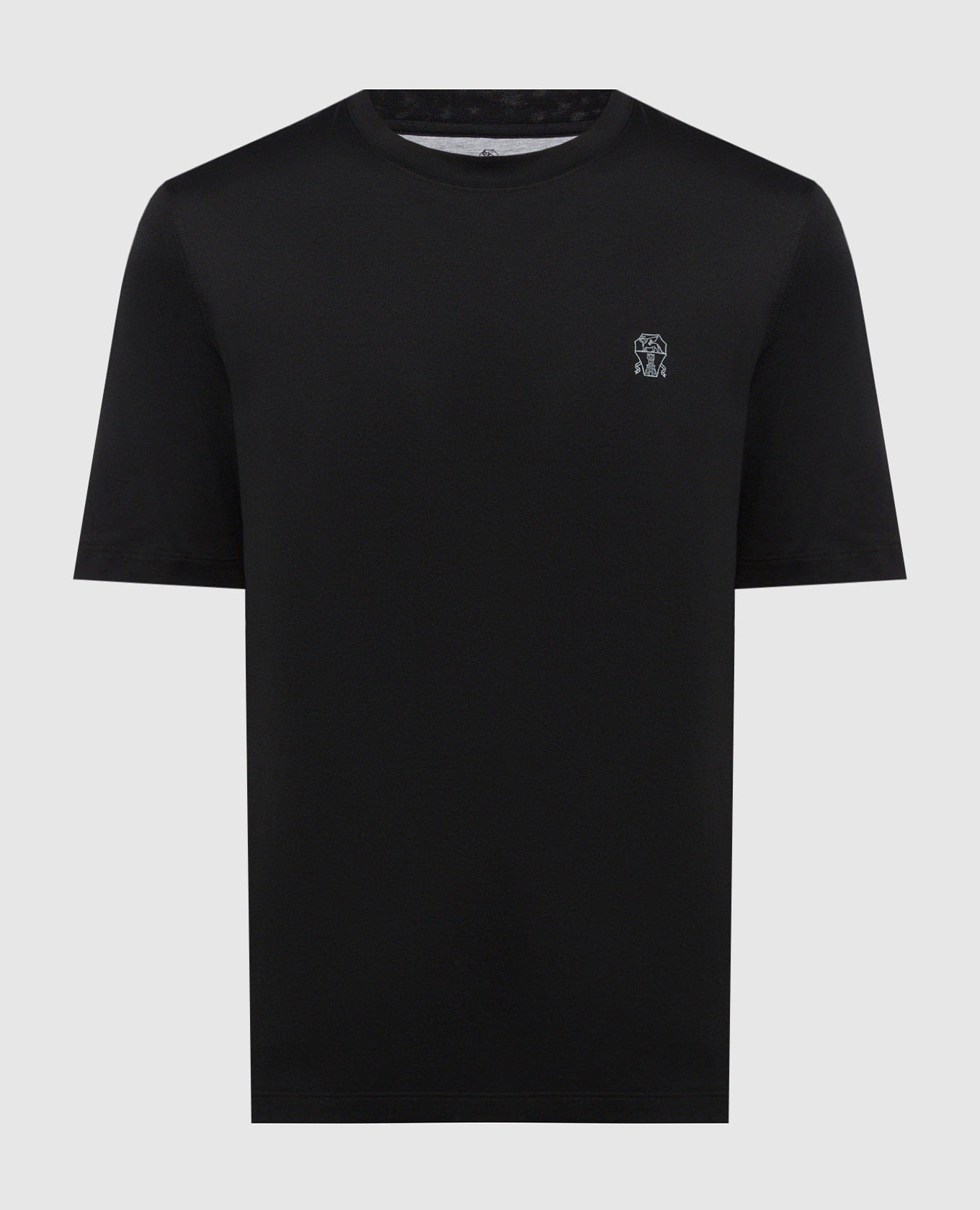

Black t-shirt with logo emblem print Brunello Cucinelli