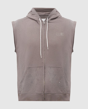Maison Margiela MM6 Grey sleeveless sports jacket with vintage effect SH2HG0005M25013