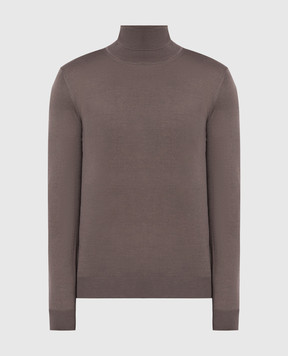 Cashmere&Whiskey Brown wool, silk and cashmere golf MU8571318410R3XL