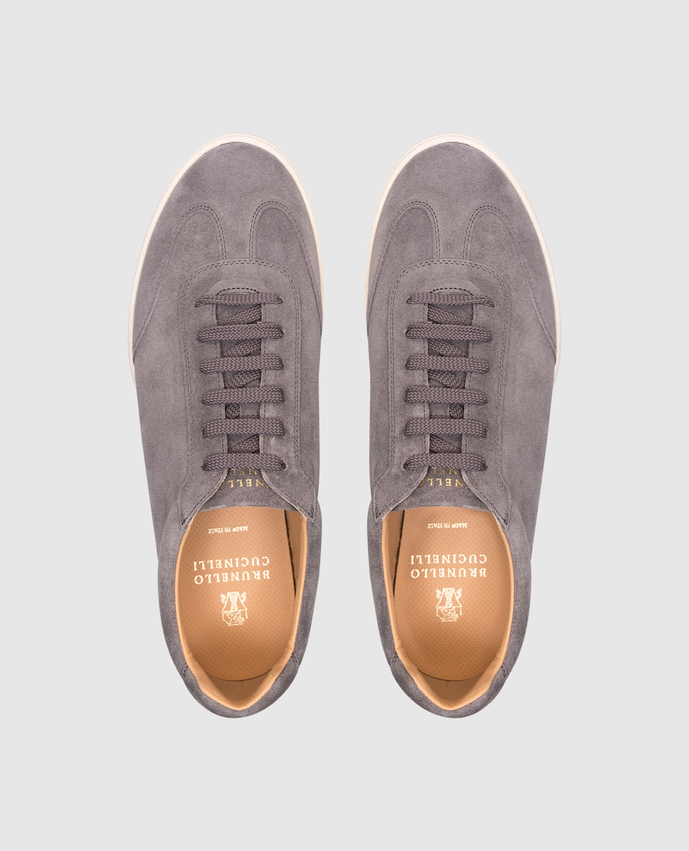 

Grey suede sneakers with logo Brunello Cucinelli