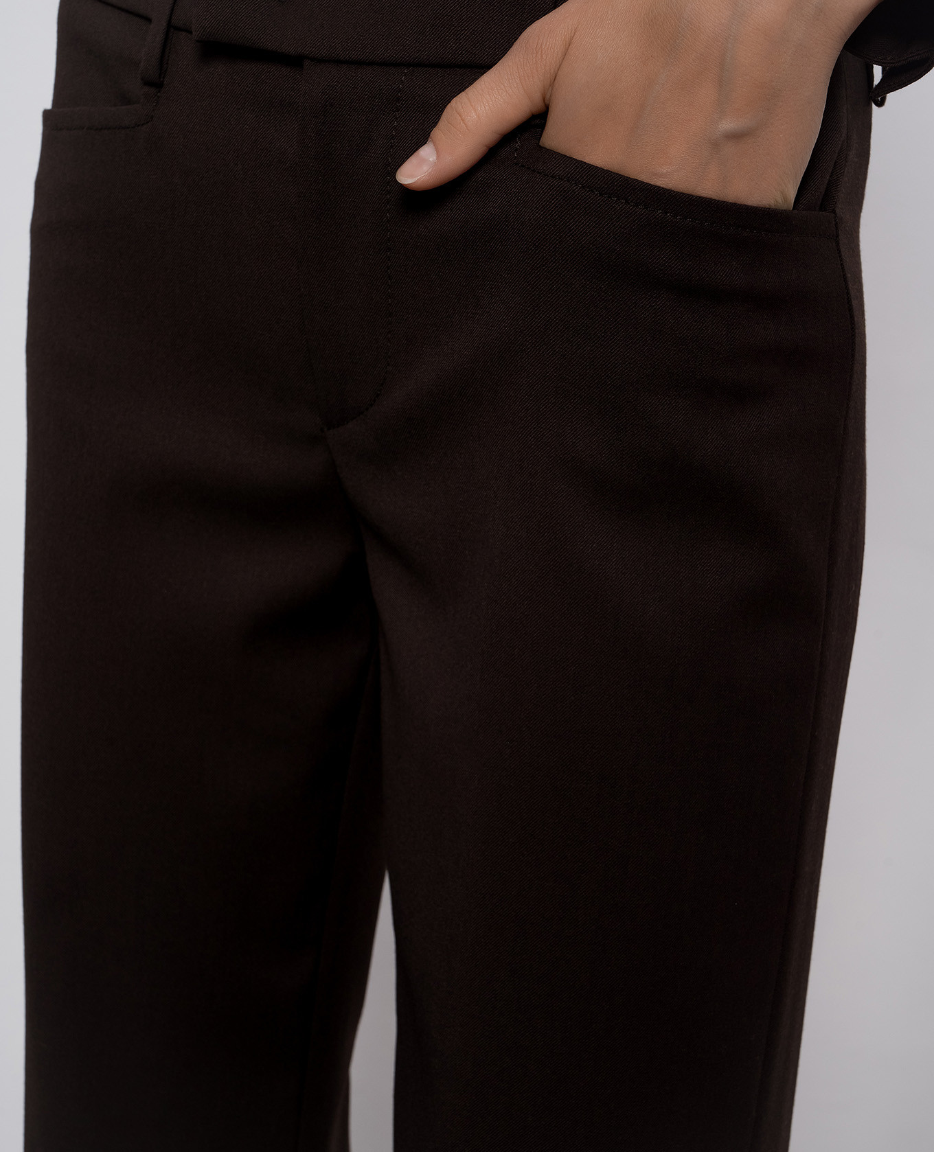 Brown Flora pants with wool Dondup 5