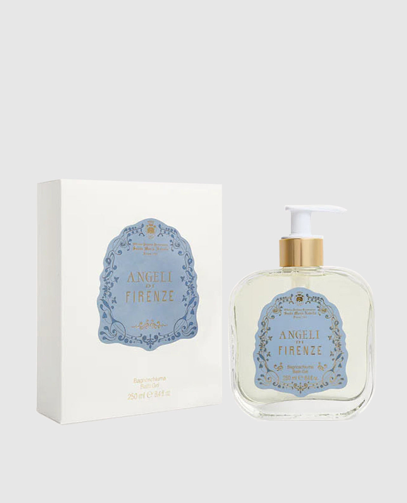 Angeli di firenze women's shower gel in a glass container with a 250 ml dispenser santa maria novella