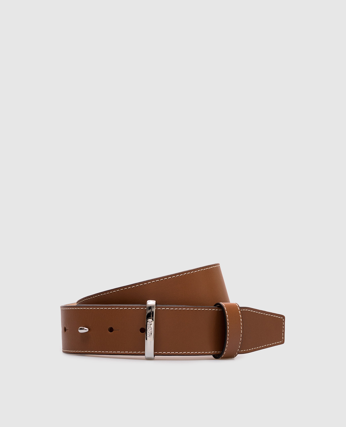 

Brown leather belt with logo Max Mara