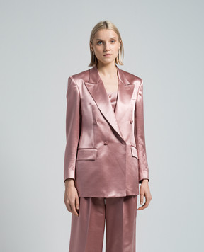 Jacob Lee Pink double-breasted wool and silk jacket WSB047SS24PP