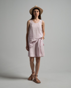 ANNECLAIRE Pink linen shorts D0691405