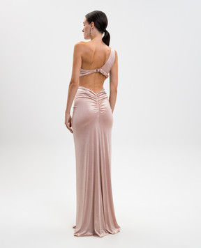 Nissa Pink one-shoulder maxi dress RRS15989