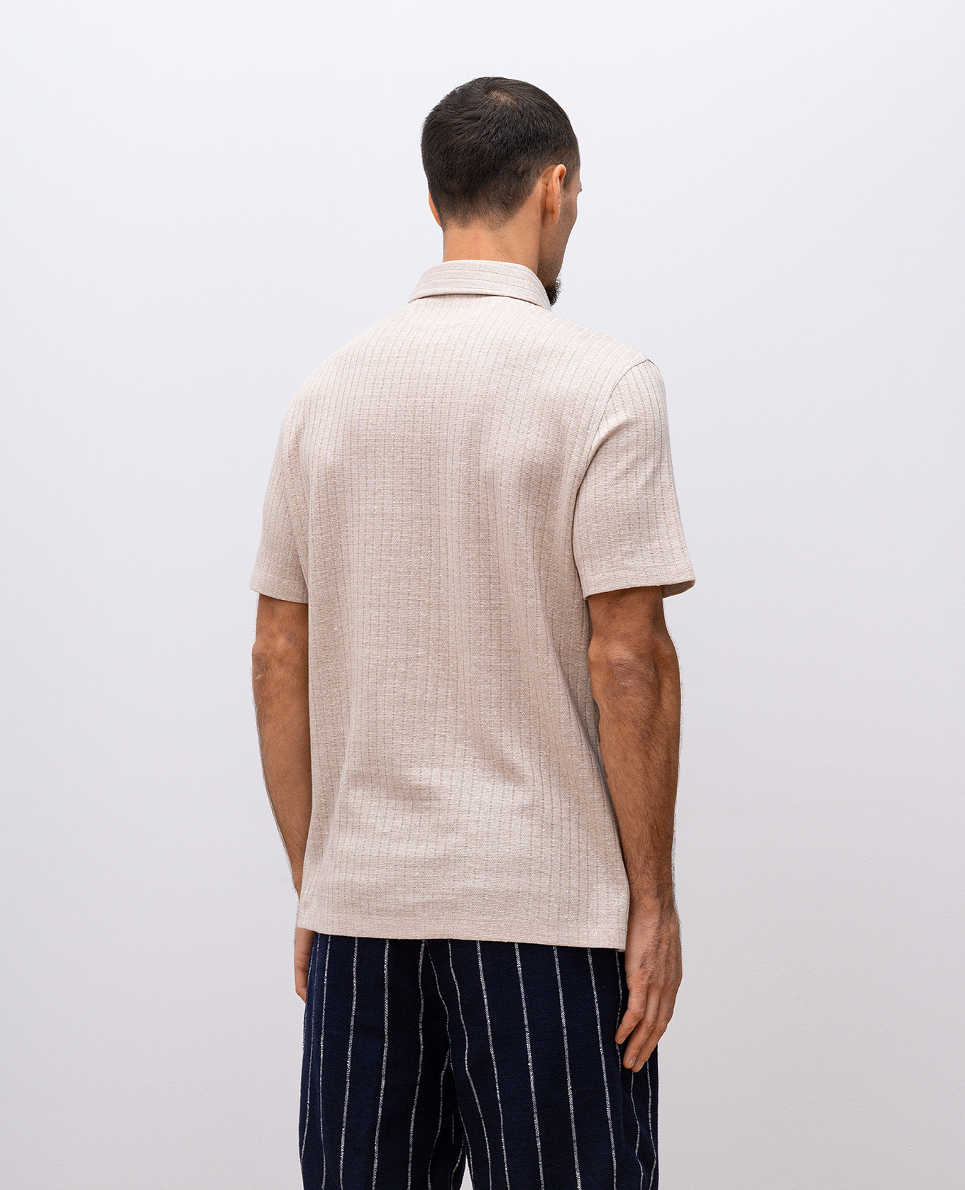 

Beige polo shirt with linen pattern Brunello Cucinelli