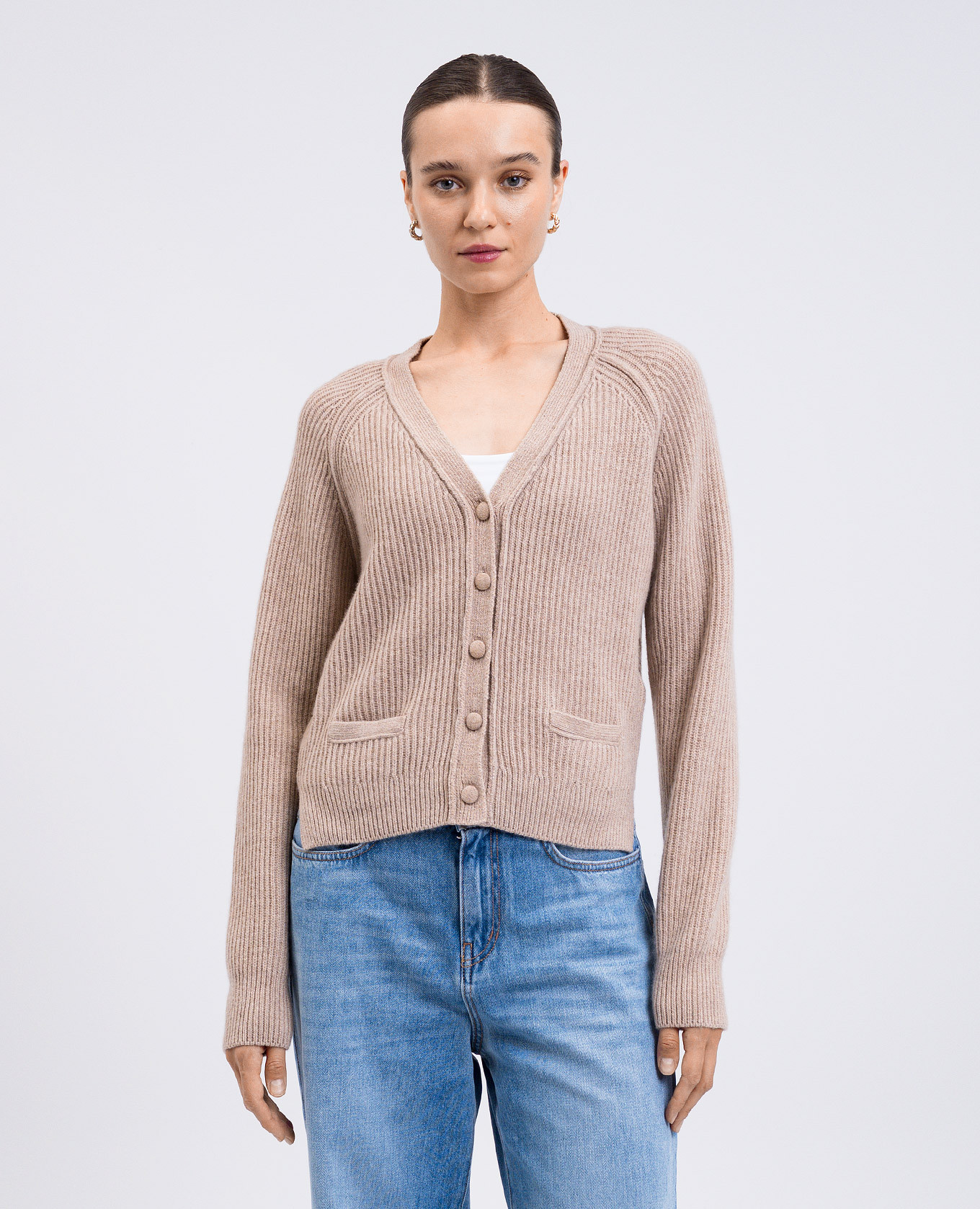 

Beige wool and cashmere cardigan Victoria Beckham