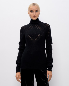 Ermanno Scervino Black sweater with wool and cashmere D475M745VXM