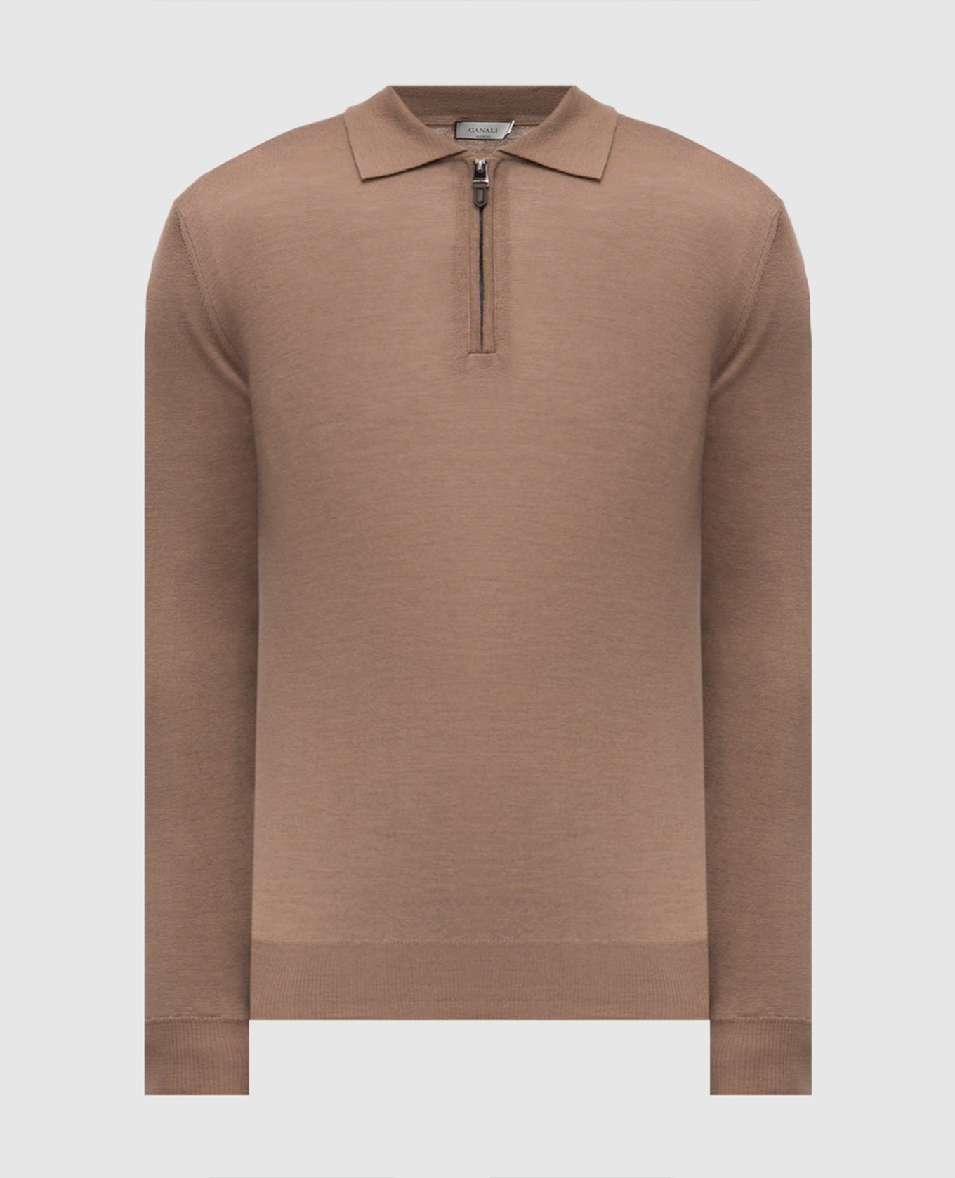 

Brown wool polo shirt Canali