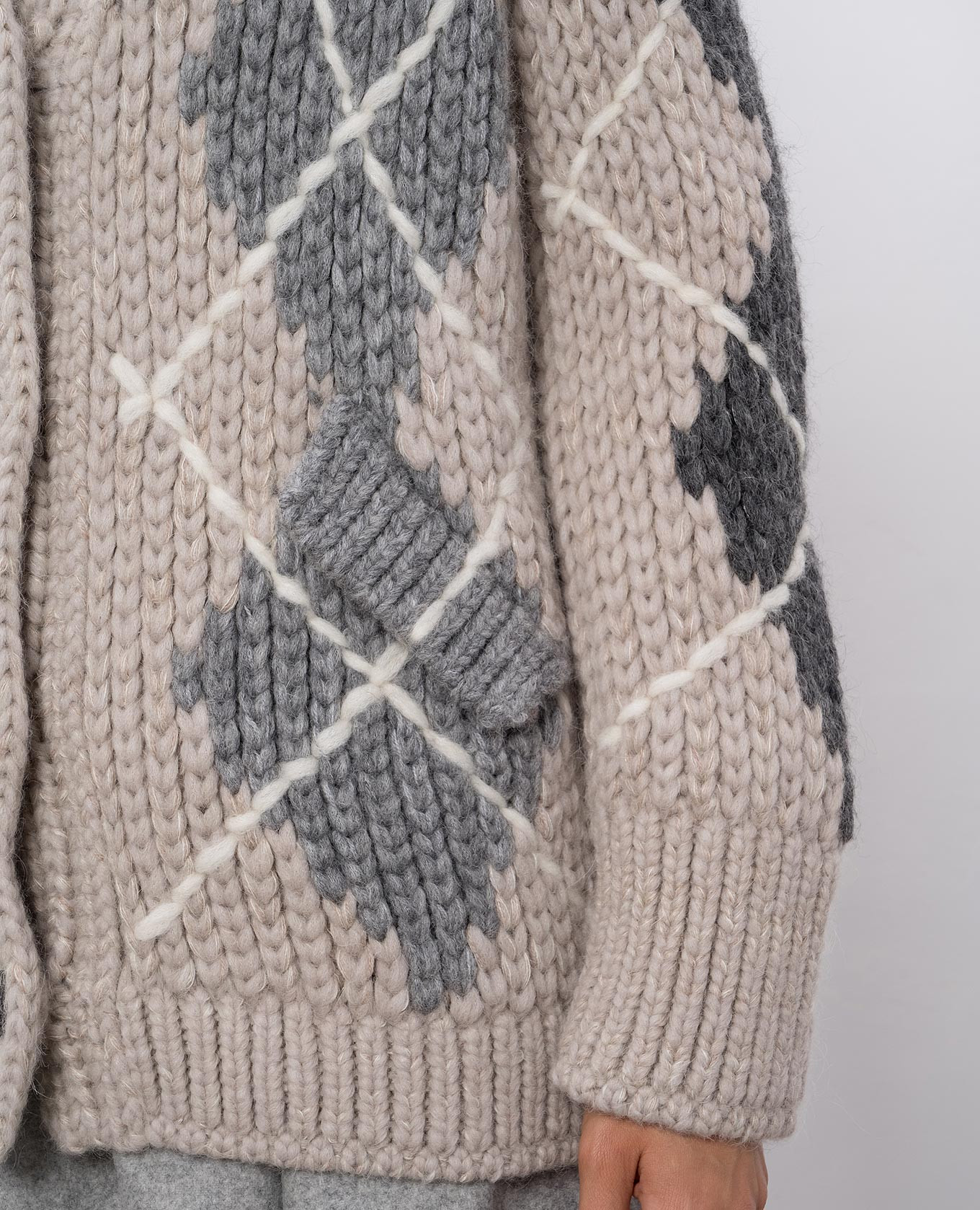 Beige cardigan with patterned wool Ermanno Scervino 5