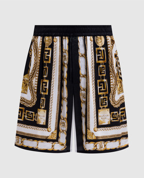 Balmain Black printed shorts FH1PA145VI41