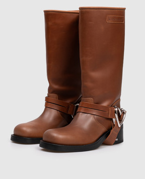 Mach&Mach Double Heart brown leather boots with vintage effect S103350VCL