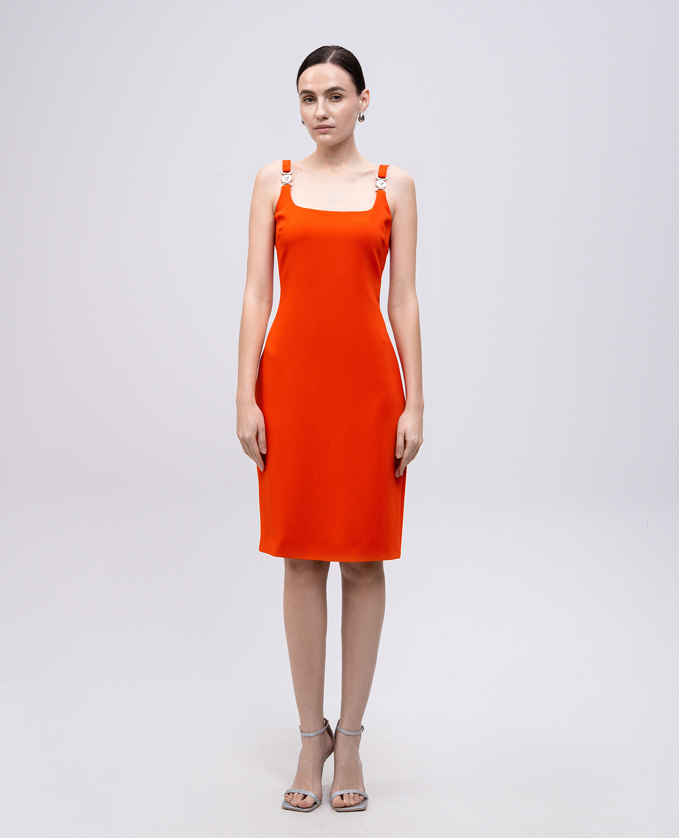 

Orange sheath dress Versace