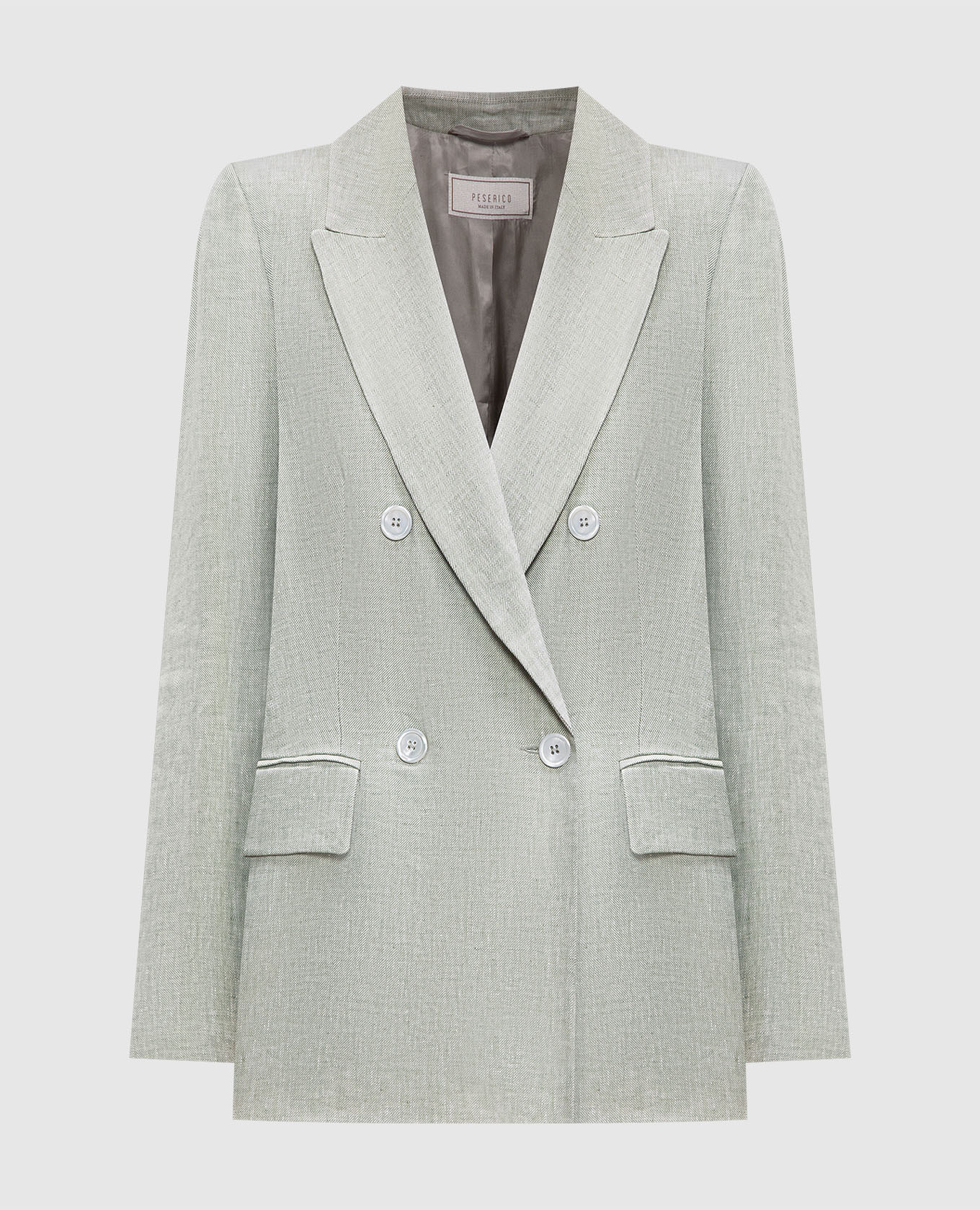 

Green double-breasted linen jacket Peserico