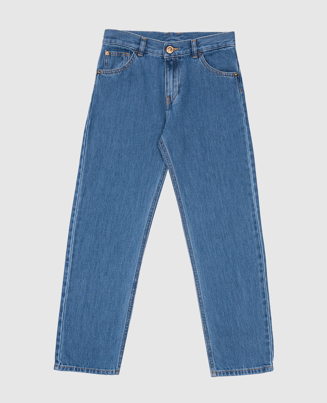 

Baby blue jeans with logo patch Versace