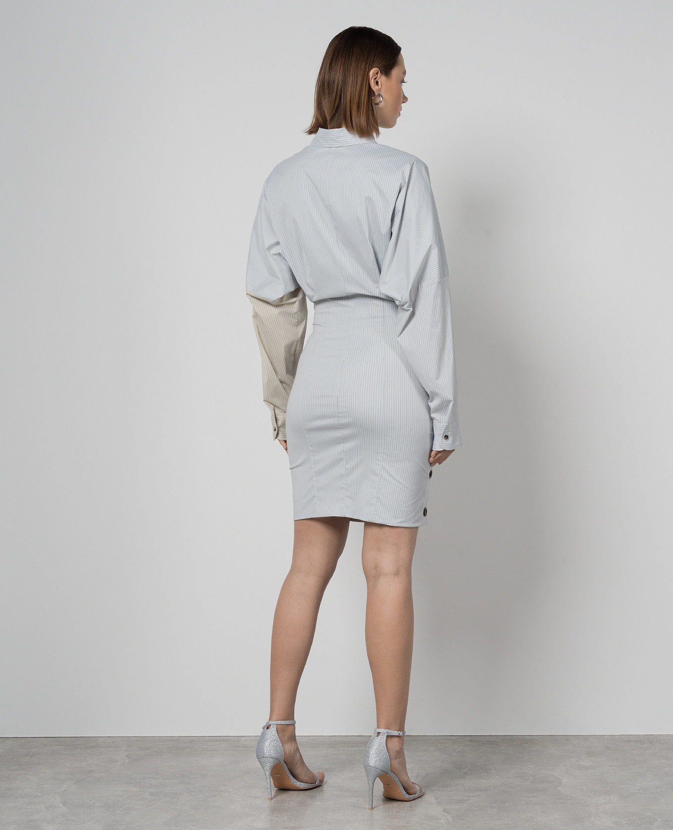 Blue striped shirt dress Philosophy di Lorenzo Serafini 4