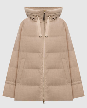 Herno Beige wool down jacket with lurex PI002104D33467
