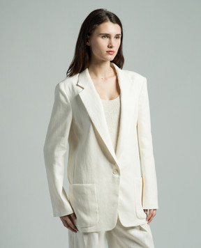 The Row Enza white linen jacket 7800W2929