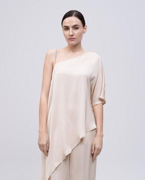 Peserico Beige asymmetric top with monil chain E0645301940