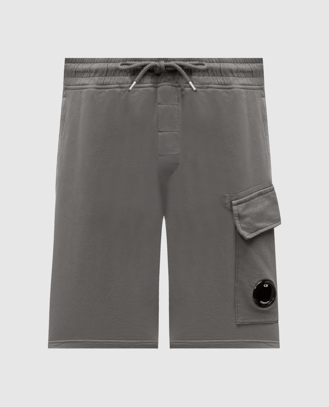 Grey cargo shorts with logo patch C.P. Company
