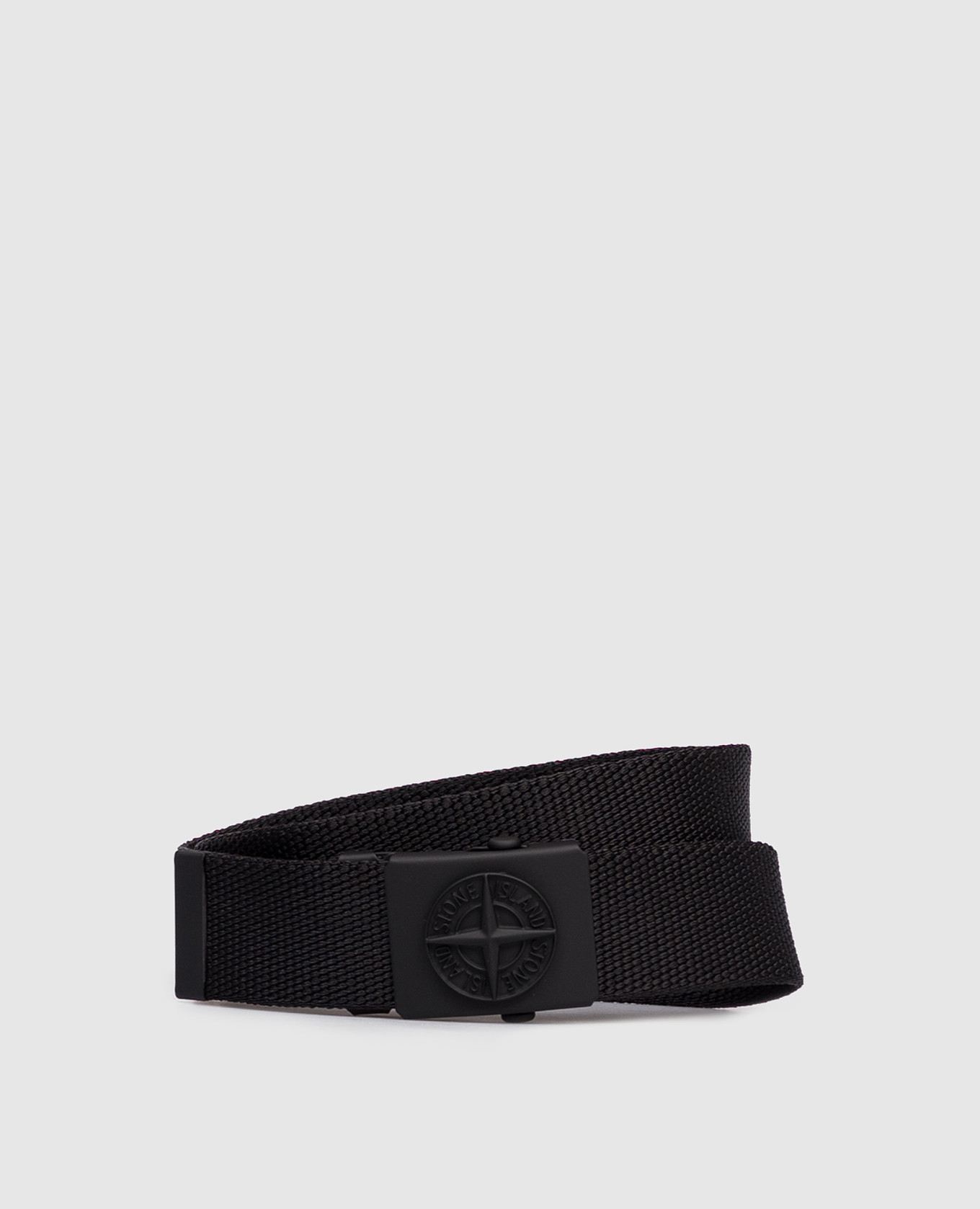 

Children's black belt with textured logo Stone Island