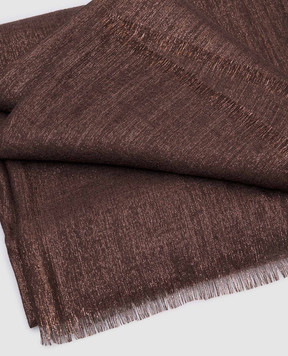 Brunello Cucinelli Brown cashmere and silk stole MSCDAR097P