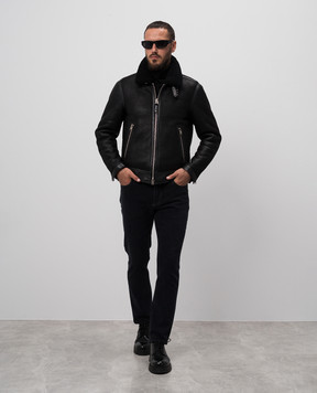 Tom Ford Black sheepskin coat LBS054LMH008F24
