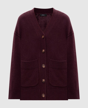 JOSEPH Burgundy cashmere cardigan JF009329