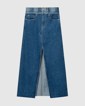 SLVRLAKE Dallas Blue Denim Maxi Skirt RWDM707SFBFL