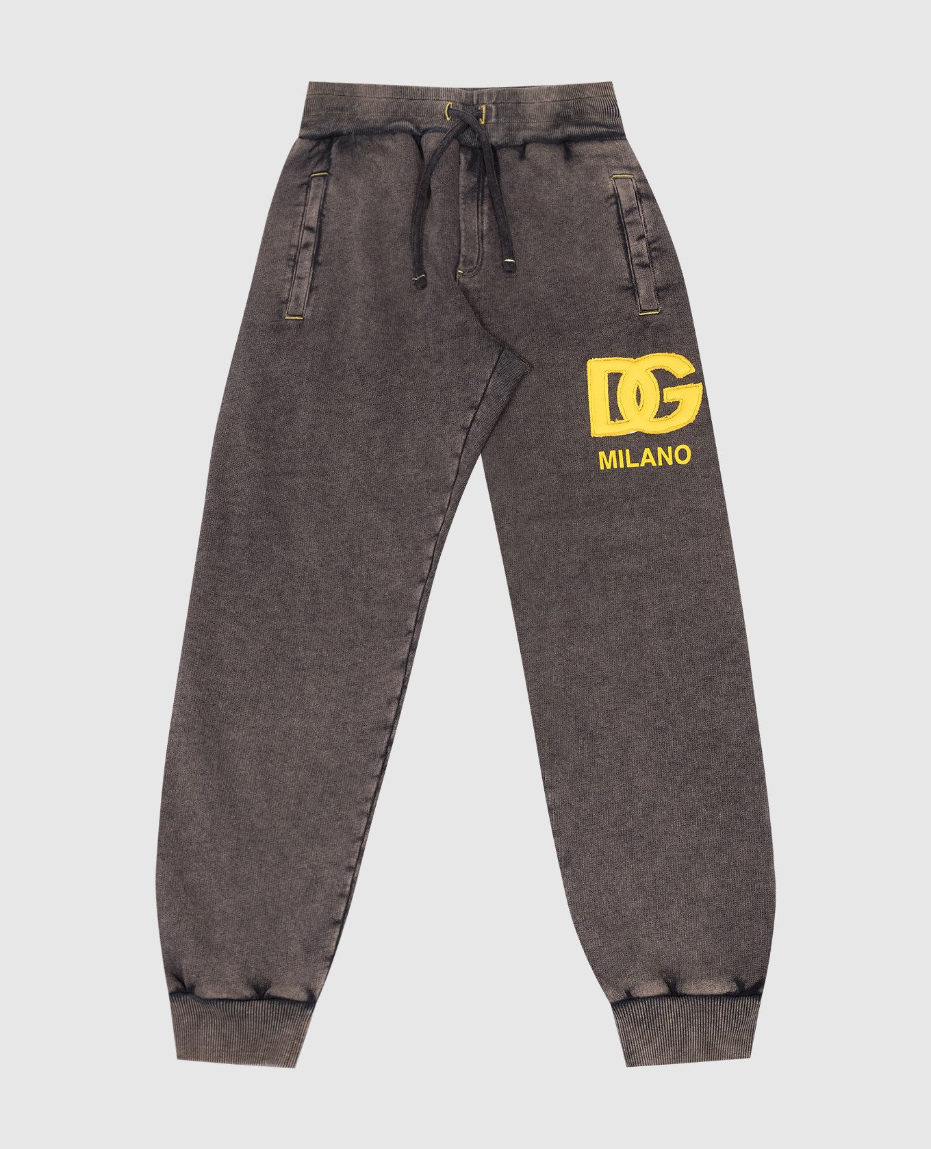 

Children's brown joggers with textured DG logo patch Dolce&Gabbana