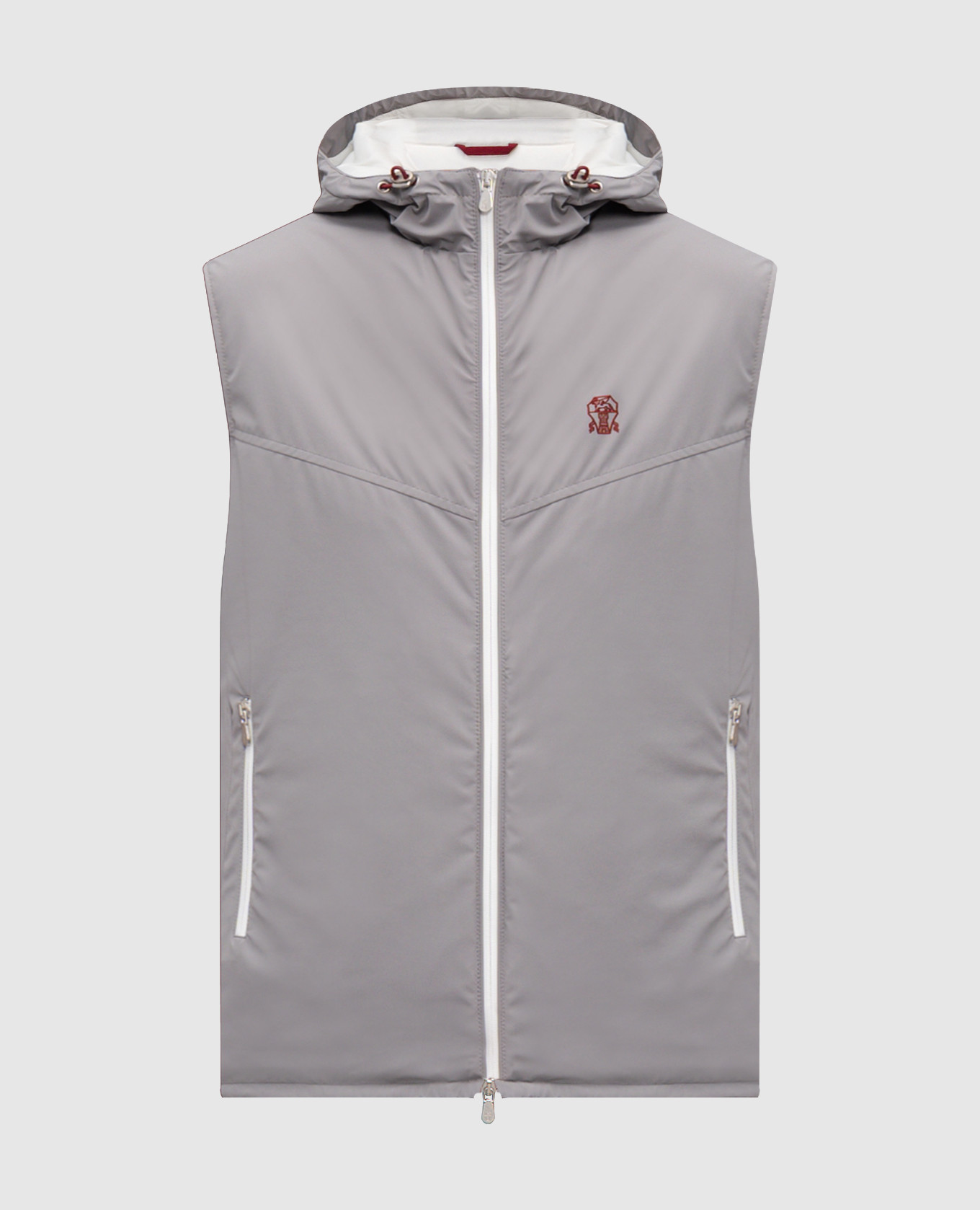 

Grey vest with embroidered logo emblem Brunello Cucinelli