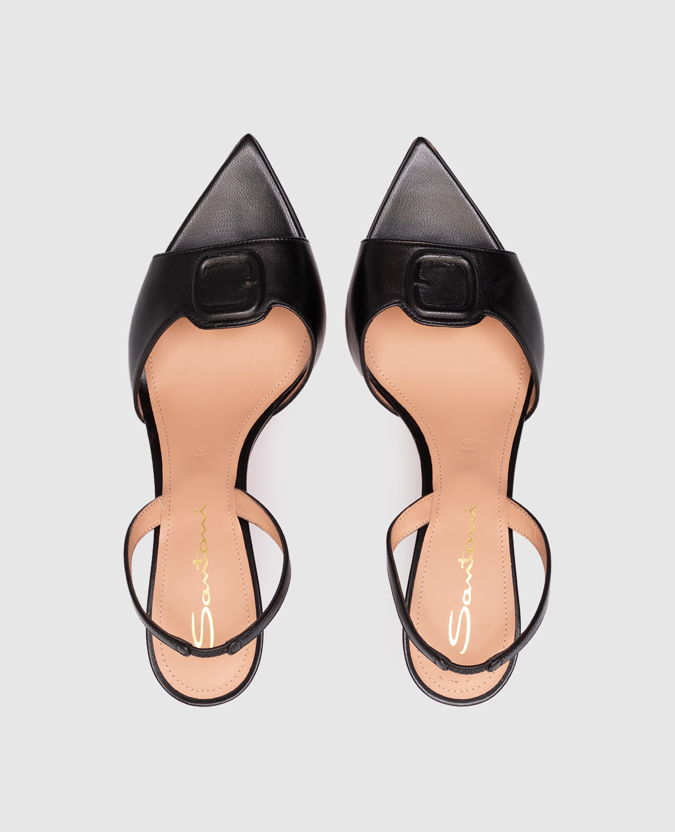 

Black leather sandals Santoni