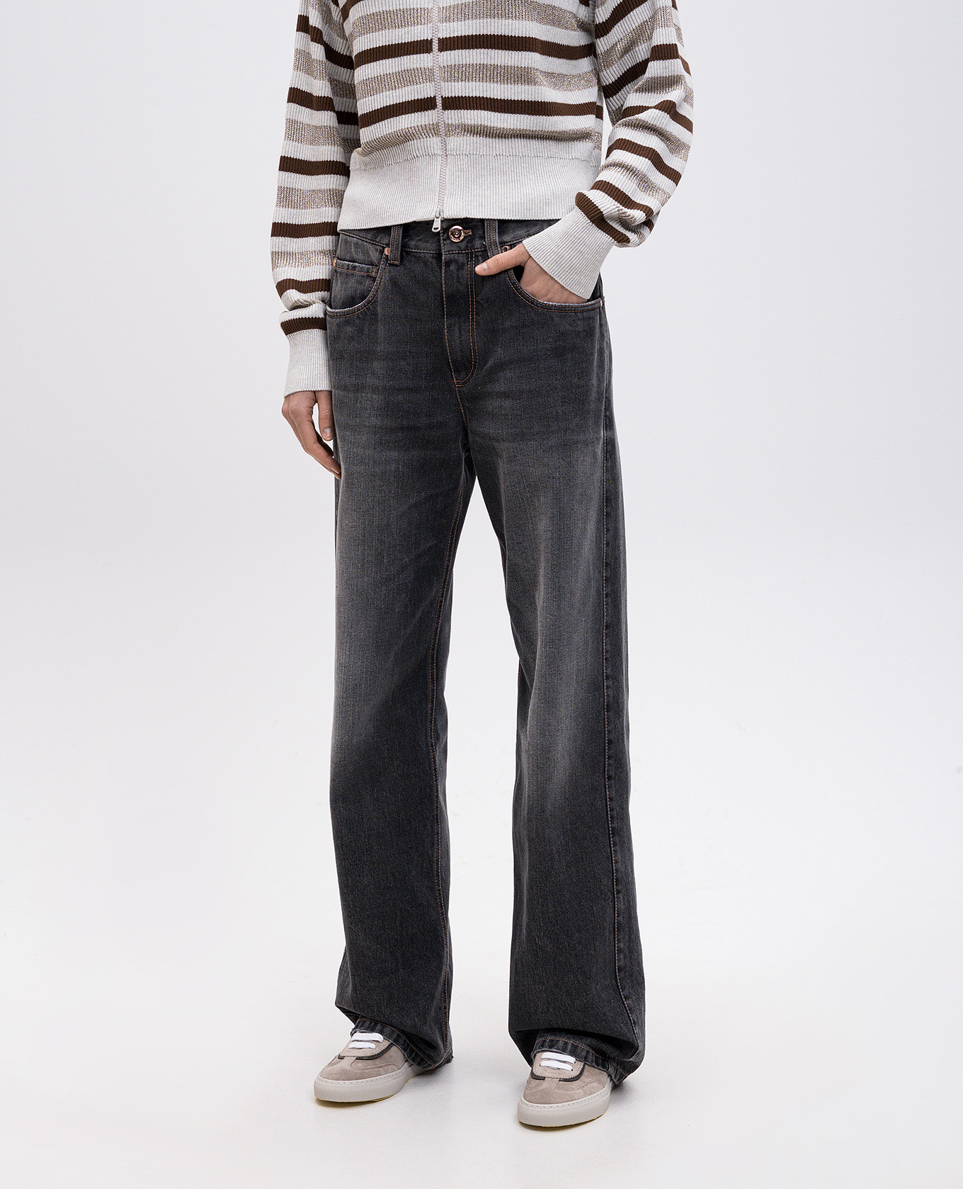 

Gray jeans with a worn effect Brunello Cucinelli, Grey