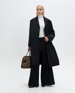 The Row Black Cristal wool coat 8194W3039